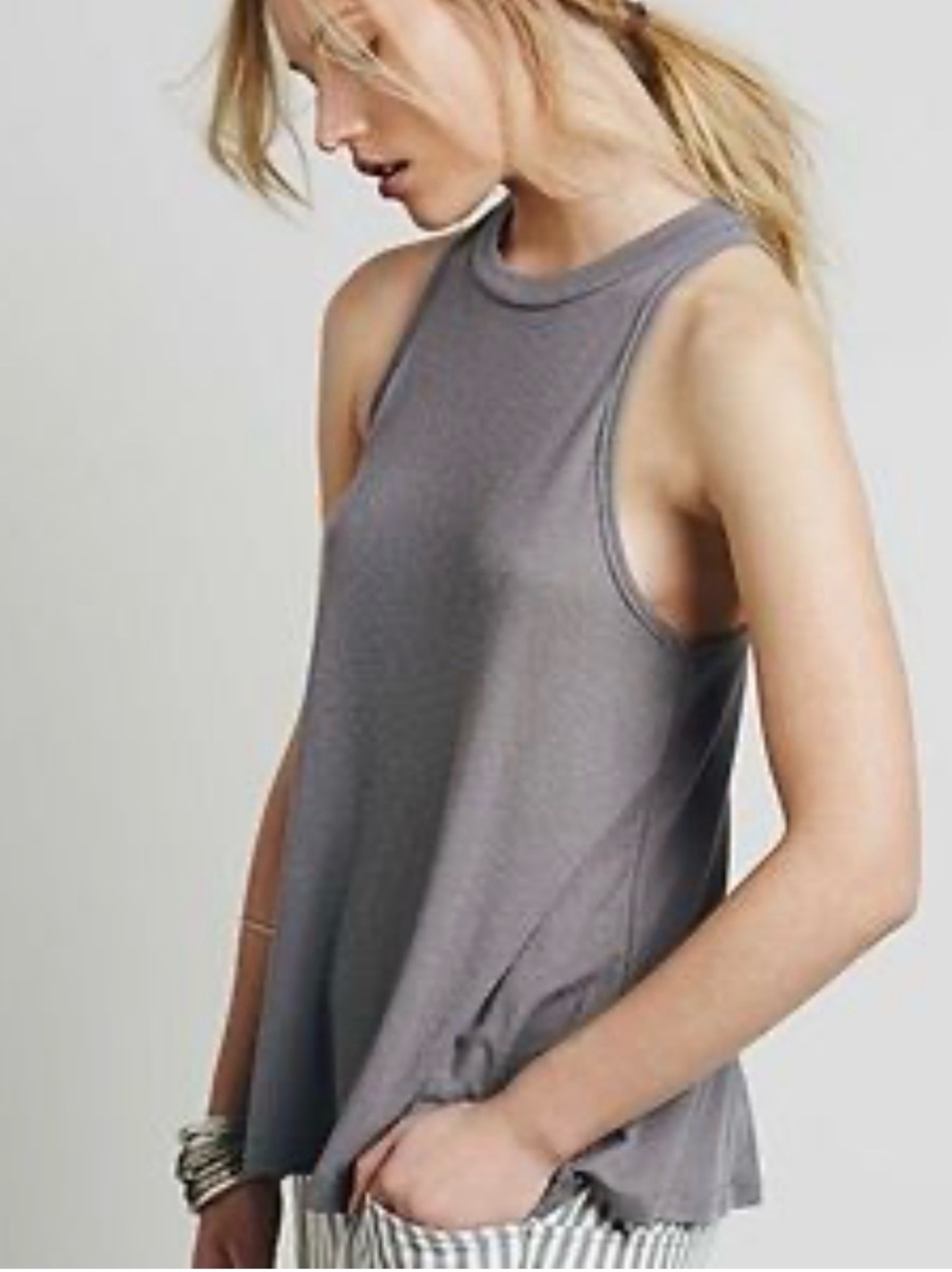 Free People Mock Me Tank Ribbed
